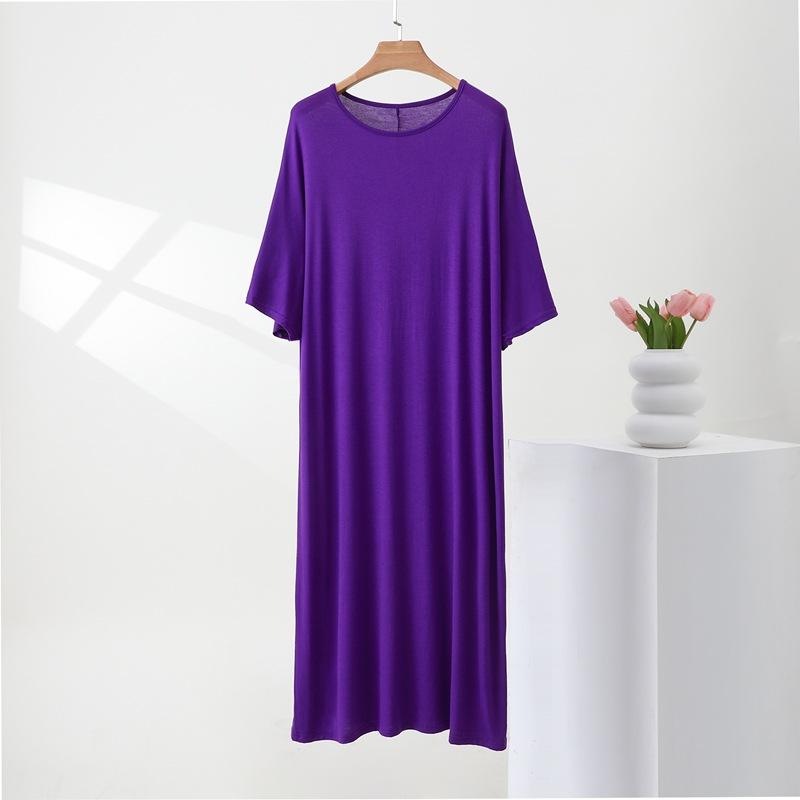 

Це можна носити як вільну сукню великого розміру, нічну сорочку з круглим вирізом, вільну літню сукню для жінок та домашню сукню. one size фіолетовий