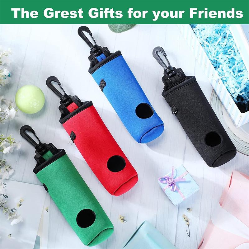 1Pc Golf Tee Holder Neoprene Golf Ball Carry Bag Pouch Golf Ball Holder Keychain Belt Clip Portable Golf Gifts Accessories