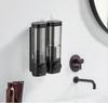 Hotel Shampoo Dispenser Modern Style Double Easy Squeeze Manual Liquid Shower Soap Dispenser Wall Mount