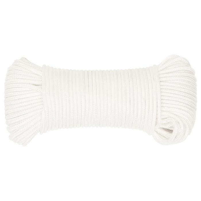 152544 vidaXL Corde de bateau Blanc complet 5 mm 25 m Polypropylène