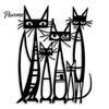 Artistic Iron Wall Decor Metal Cartoon Cat Art for Living Room Bedroom, Creative Black Silhouette Sculpture, Minimalist Animal Hanging Ornament