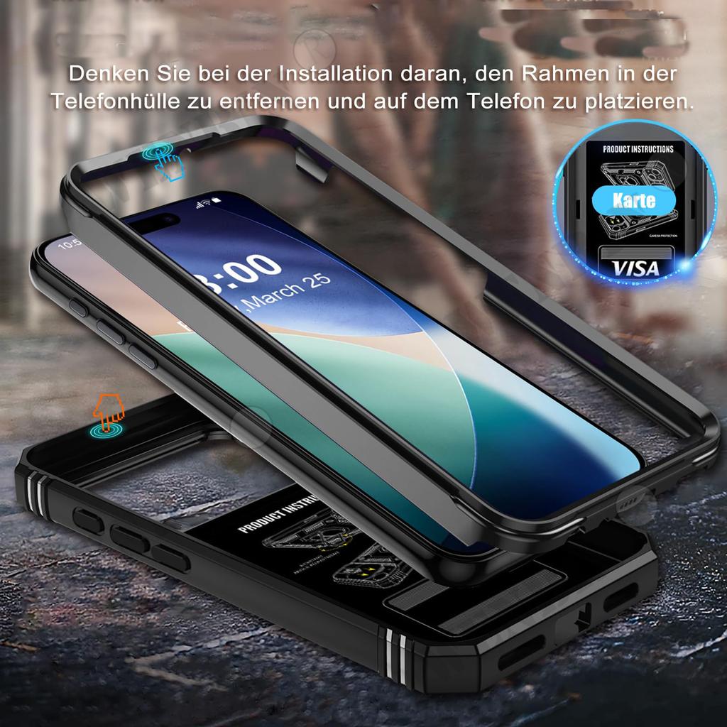 Case For For Iphone 17 Pro Max 16 1 14 13 12 11 Pro Max Mini Plus 17e 16e Heavy Duty with Camera 360 Degree Kickstand Cover