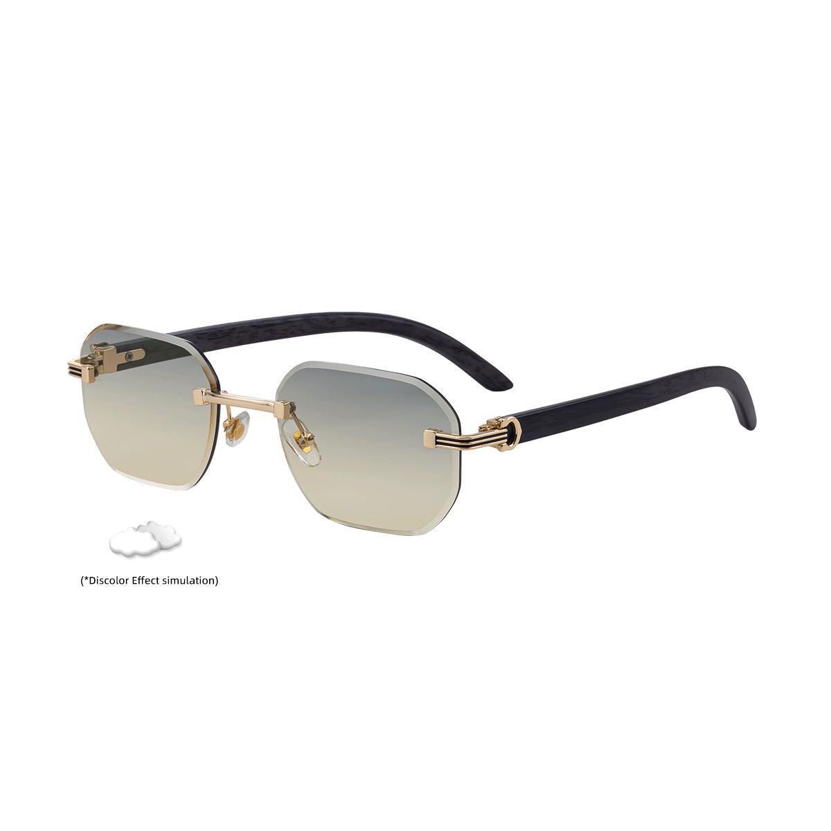 

JYL TS Women s Square Rimless - Face-Slimming UV-Protective Street Picks ZX-3050 Light-responsive c-121 кадмій зелений колір
