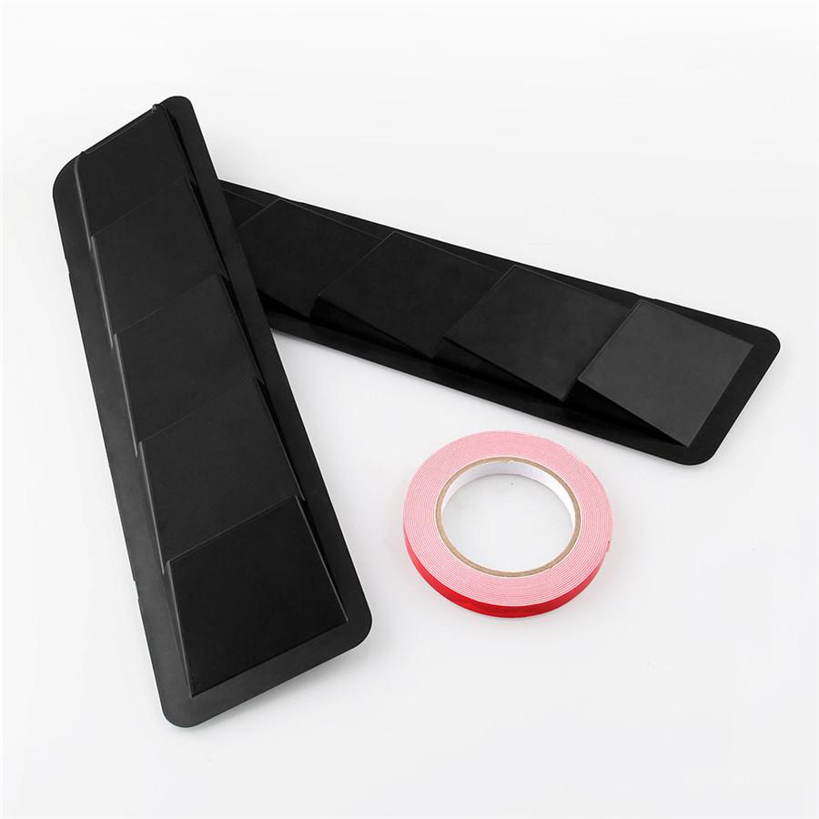 1 Pair 16.7x4.5 Universal Hood Vents Louver Panel Trim Matte Black ABS