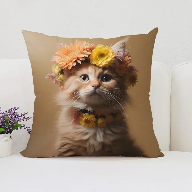 Cute Cartoon Cat Cushion Covers for Decorative Cushions Home Decor Cushion Cover x Pillow Cases Decorative Bed Pillowcases