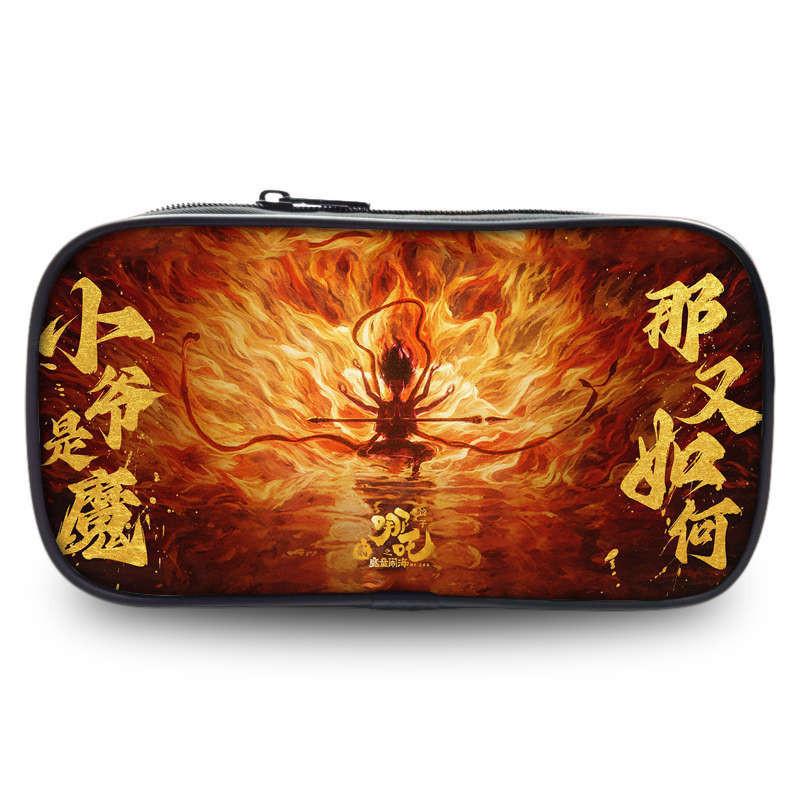 Fabric Nezha Oxford Pencil Case Organizer For Students And Teens Storage Bag