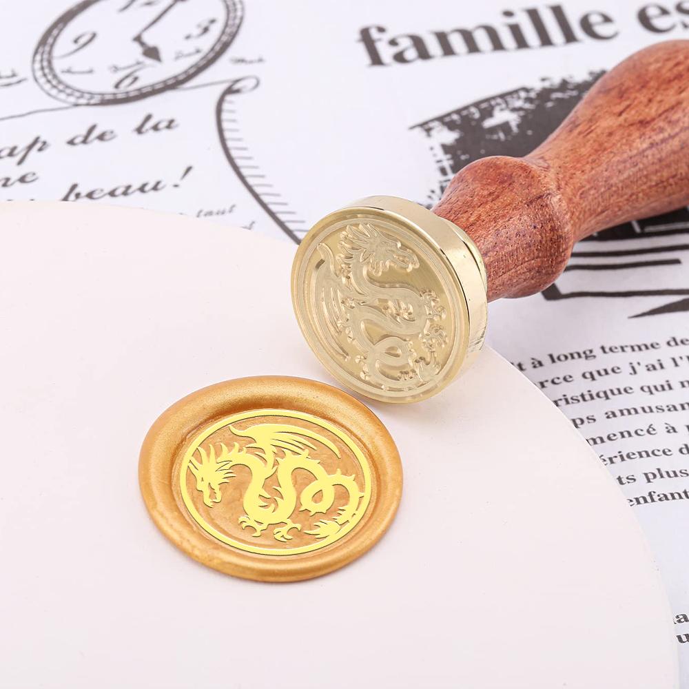 Lion, Crab, Snake, Elephant, Dragon Wax Seal Stamp Retro Sealing Wax Stamp Animals Collection 25mm Removable Brass Head for Enve