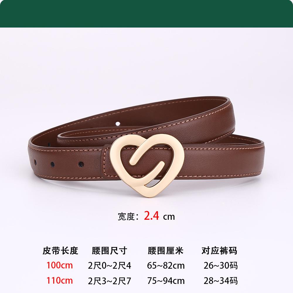 

Belt Ladies Love Belt Women S Decorative Jeans Belt Leather Cowhide Belt Women S Premium Sense 100cm коричневый