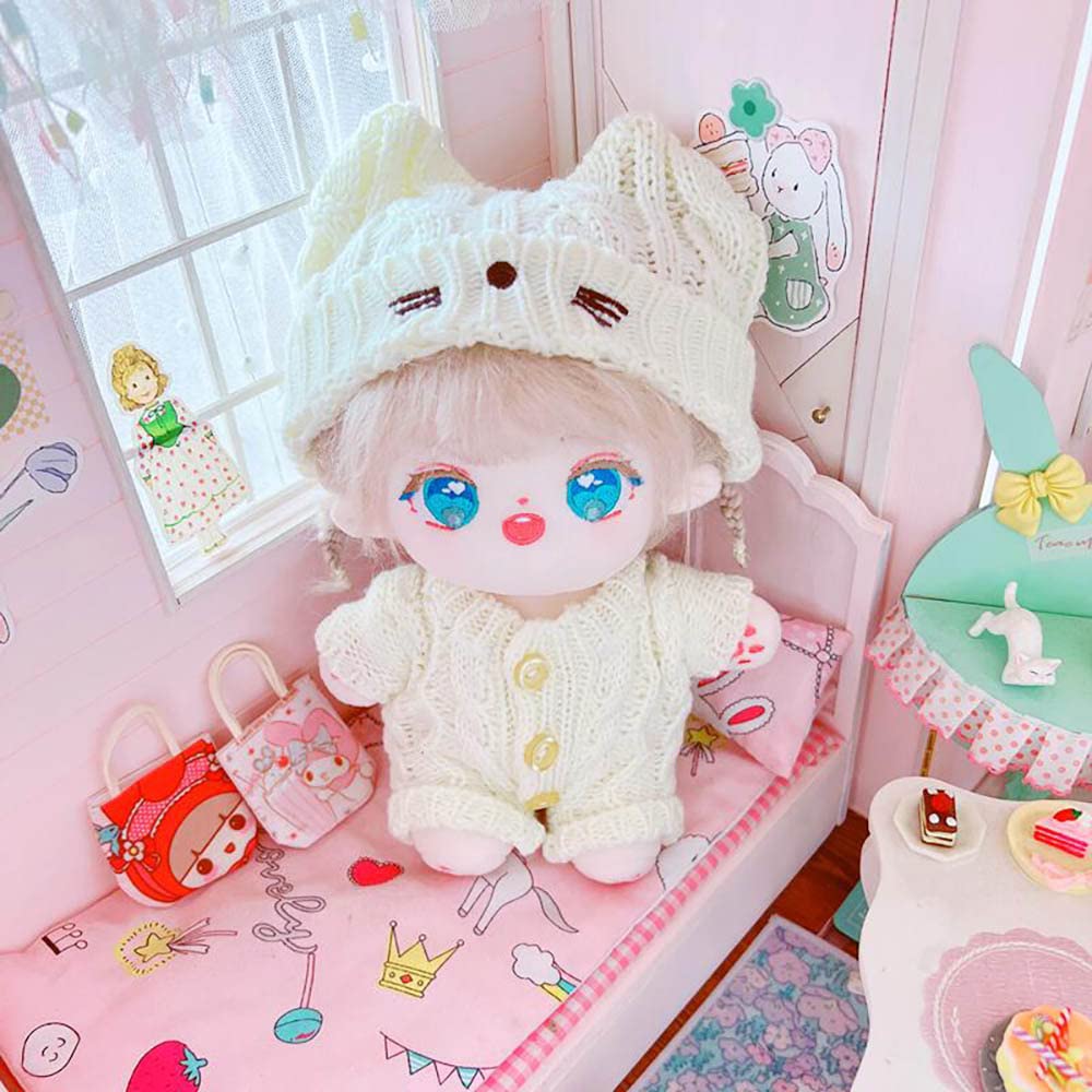 niannyyhouse 20cm Plush Brown Doll with No Skeleton, No Attributes, Obese Body, Dressable Doll (b-1)