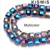 Wholesale 98Pcs Square Crystal Glass Beads DIY Handmade Jewelry Accessories Loose Beads for Crafts and Hair Jewelry