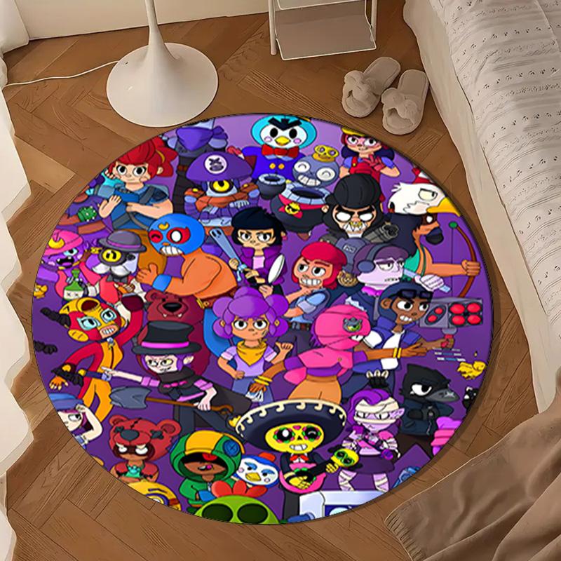 Game Brawl Adventure Heroes Round Rug for Livingroom,Bedroom, Palyroom, Chair Rug, Area Rug, Circle Carpet, Large Size Fan Christmas Gift