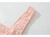 Vestido de noche rosa de estilo europeo y americano con volantes, escote cuadrado y talle alto para mujer.