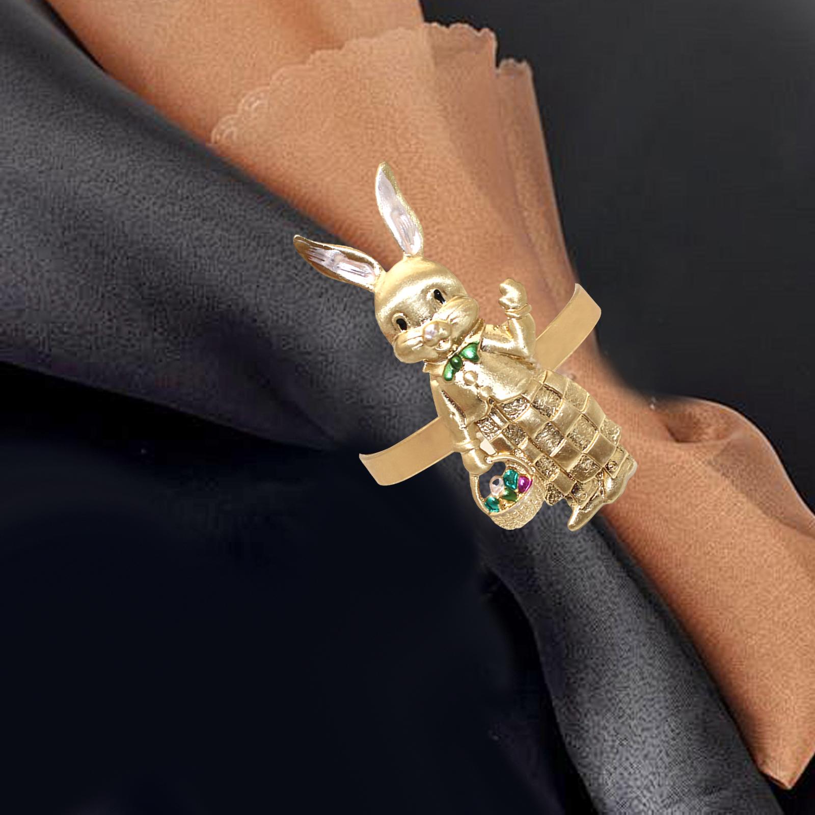 

Easter Bunny Rabbit Napkin Rings Dining Table Metal Modern Serviette Buckle for Birthday Easter Thanksgiving Party Decor