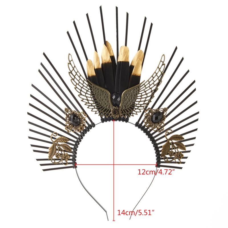 Lolita Crown Headband Halo Goddess Headpiece Lolita Halo Crown Headband Baroque Tiara Crown Gold  Halo Hair Hoop