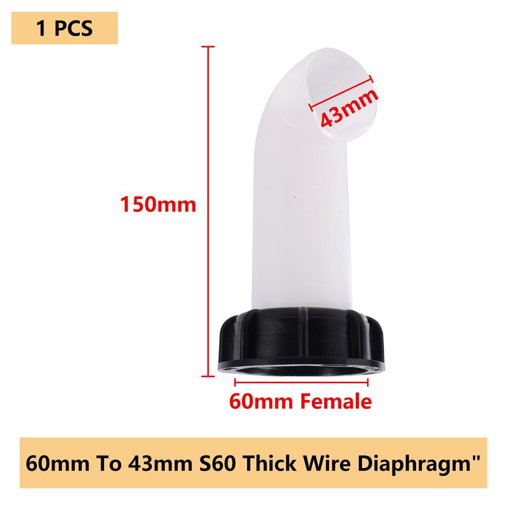 45/43mm Ibc Suitcase Water Tank Drainage Diversion Tube S60 Internal Thread Valve Cover Bucket Water Tank Nozzle Accessories