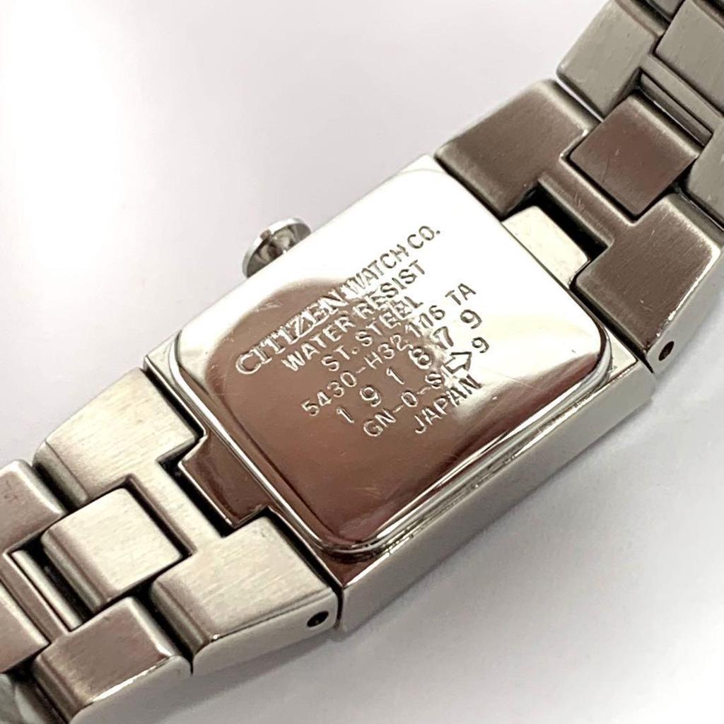 Used 874 Working item Battery replaced CITIZEN XC Citizen Cross Sea Ladies Watch Quartz 3 Hand Black Square Popular Rare 5430-H32116