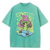 Baumwolle Gewaschene T-Shirts Trend Used Look Lockere Oberteile Mmortal Beauty Inside Schmetterling Druck Kurzarm Sommerkleidung