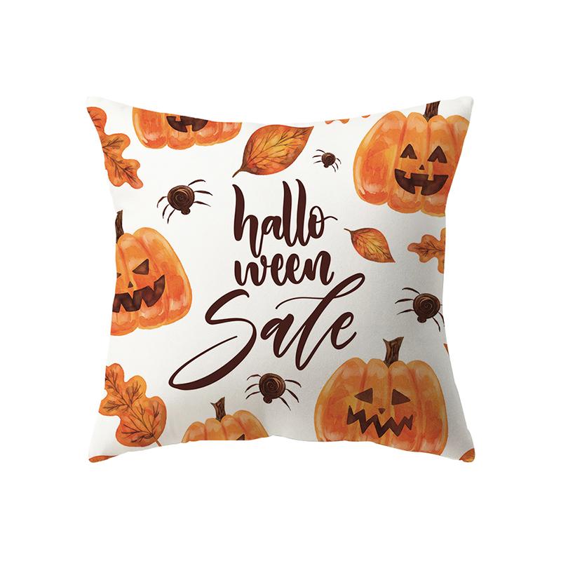Halloween Theme Horror Pumpkin Black Cat Print Pattern Cushion Cover Home Living Room Sofa Decoration Pillow Pillow Cover