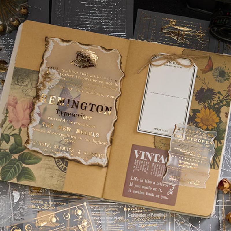 10 Pcs Silver Foil Vellum Paper Pack, Aesthetic Journal Backgrounds, Decorative Scrapbooking Sheets Ins Hand Account Background