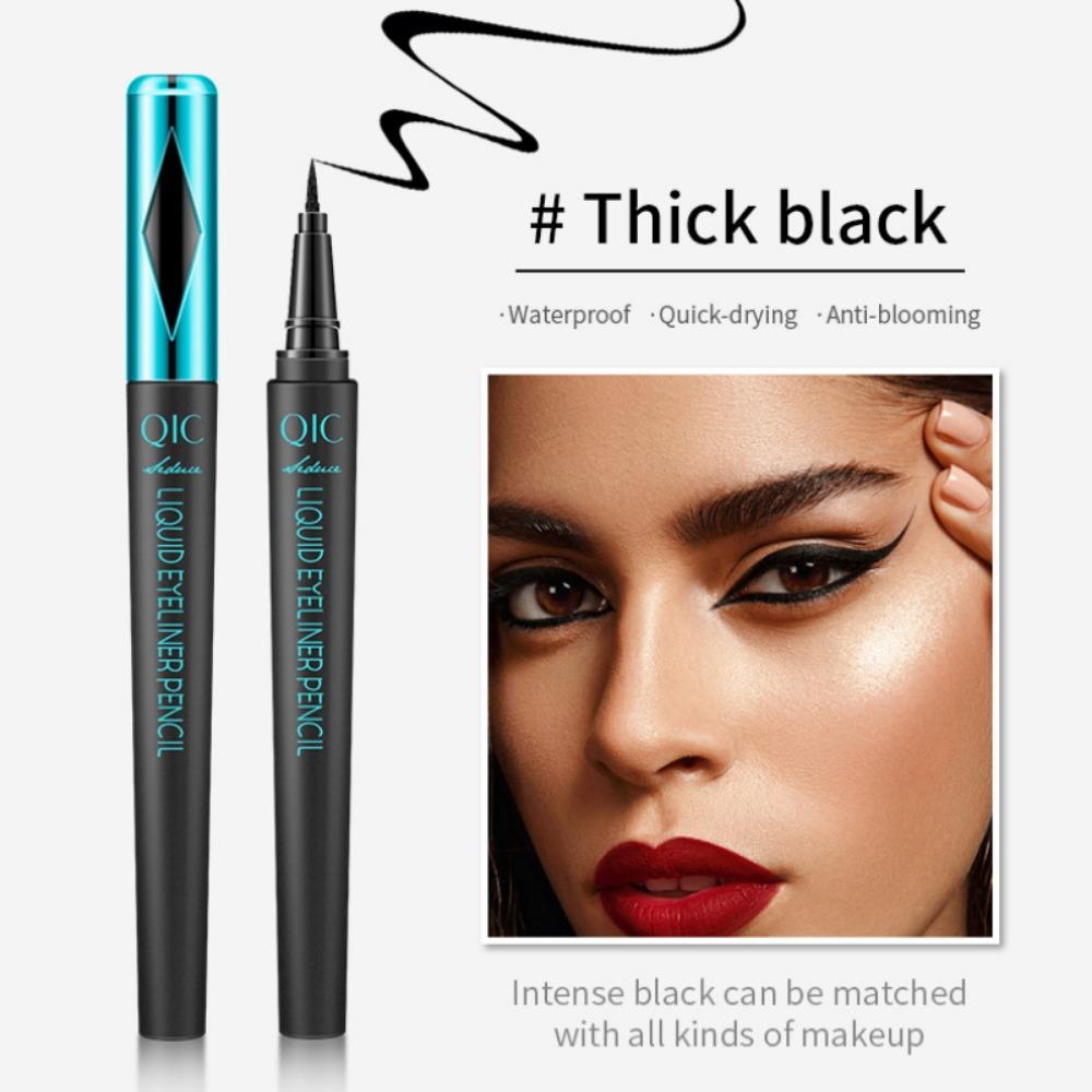 QIC Membrane Blue Eye Pen Fast Dry Black Holding Makeup, Waterproof Sweat Eyeliner