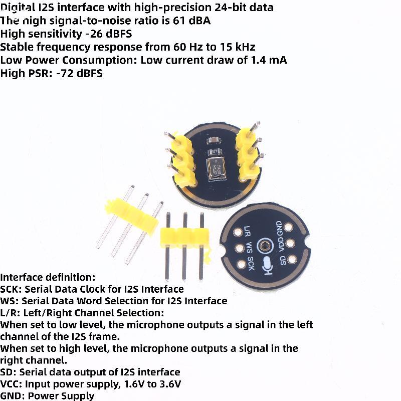 I2S Interface INMP441 MEMS High Precision Low Power Ultra Small Volume For ESP32 Omnidirectional Microphone Module