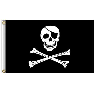Halloween Jolly Roger Banner Skelett Piratenflaggen Wimpelkette für Halloween-Party Piratenparty