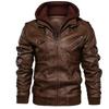 Fashionable Motorcycle Leather Jacket Men's Slim Fit Zipper PU Jacket Autumn Men's Leather Jacket Jacket Black