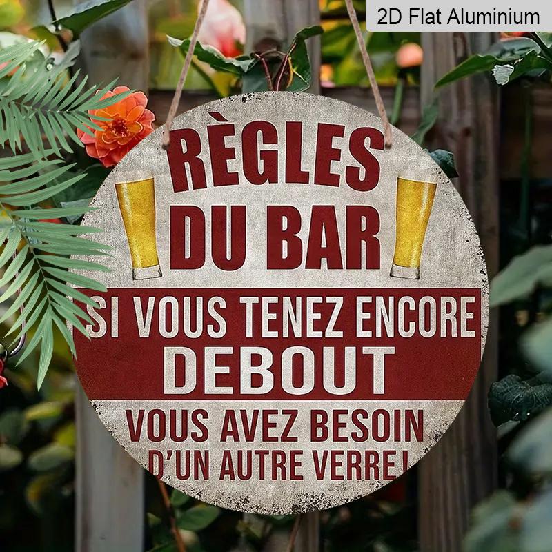 

2D Flat Aluminum 7.87 Inch X 7.87 Inch Vintage French Beer Style Wall Hanging. Suitable for Bars, Living Rooms, Kitchens, Parties, Cafes, Porches 1pc