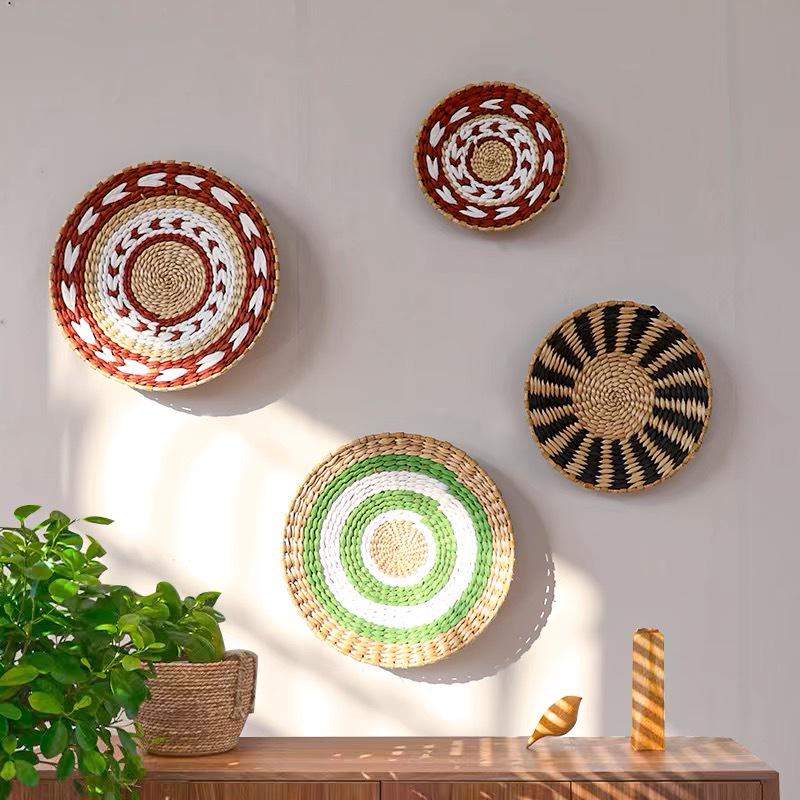 Nordic Straw Cattail Wall Art Ornament for Bedroom Decor