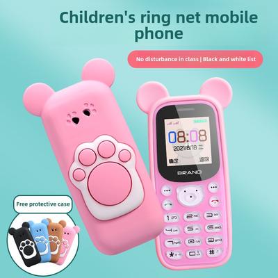Teléfono móvil pequeño con diseño de oso violento, para niños, con posicionamiento, para estudiantes, con dibujos animados, para dejar la adicción a internet, con pase 4G.