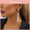 And Simple Elegant Asymmetric Faux Pearl Tassel Earrings For Women