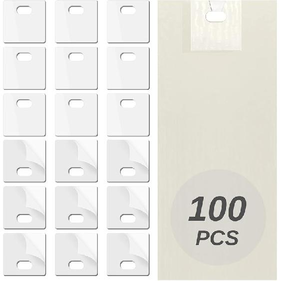 100Pcs Vertical Blinds Replacement Slats Repair Kit – Transparent PVC Tabs with Strong Adhesive – No Tools Needed, Easy Fix for Home, Office,