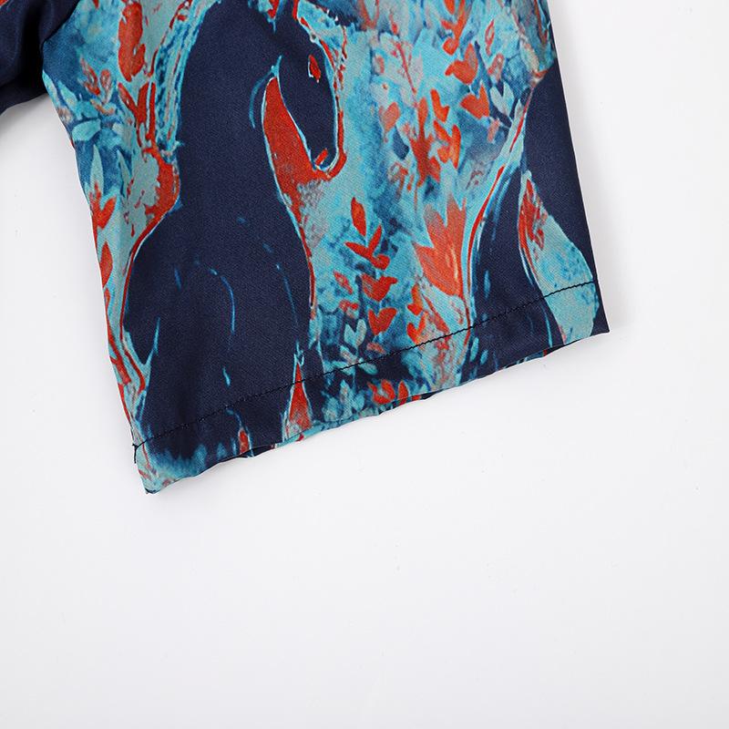 Мужская повседневная рубашка с отложным воротником и коротким рукавом — фото 5