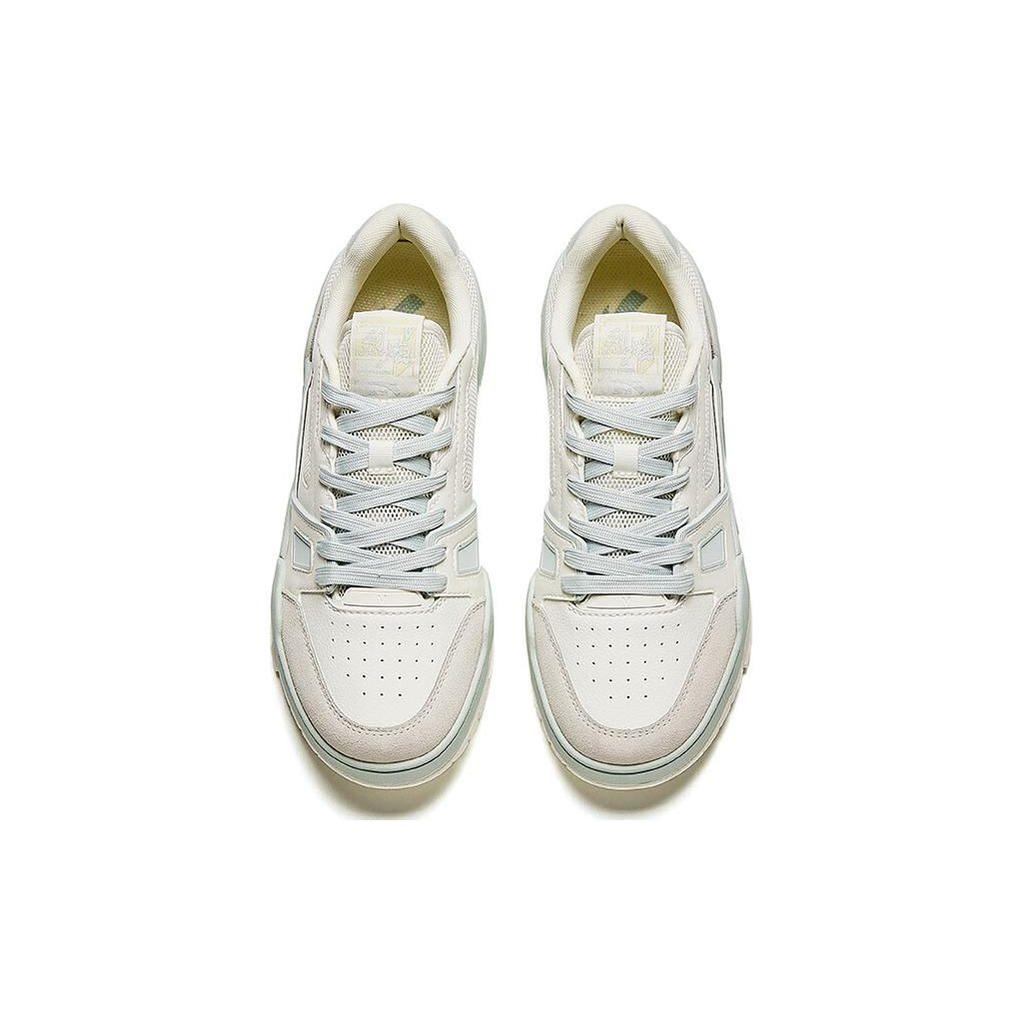 ANTA Women's Retro Platform Casual Skate Shoes Off White Light Grey 122428081-1