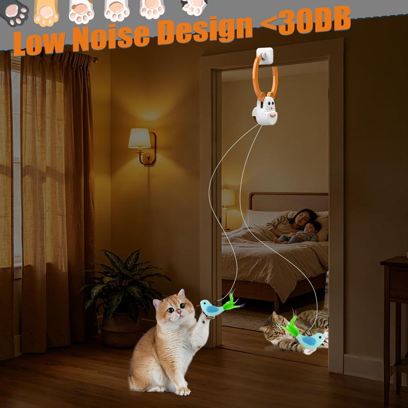 Interactive Cat Toys for Indoor Cats, Rechargeable Durable Safe Hanging Cat Toy for Bored Kittens & Adult Cats