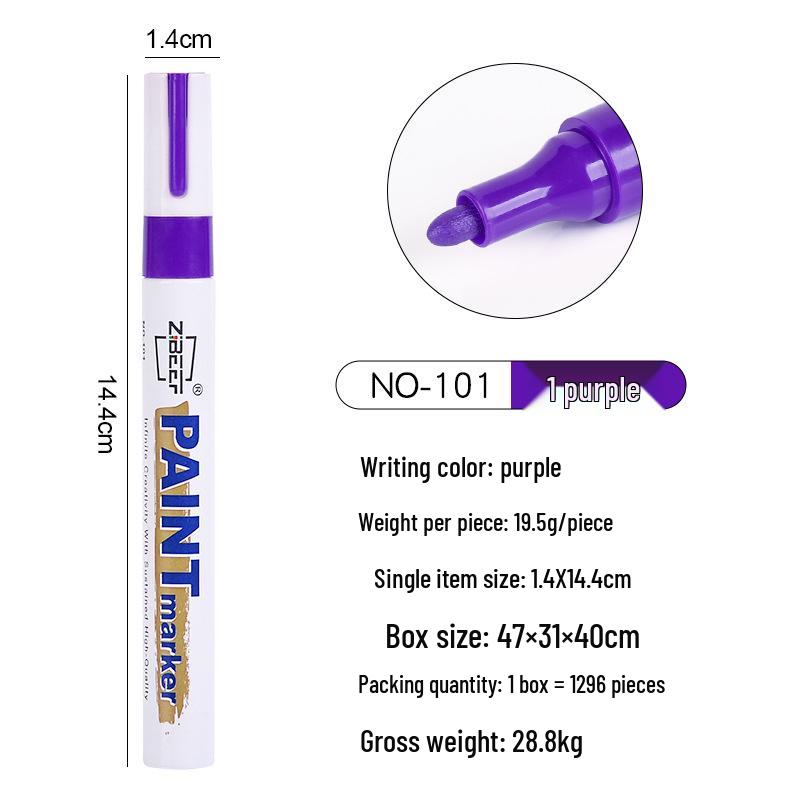 Guangna 101 12-Color Oil-Based Waterproof Marker for Metal and Industrial Use
