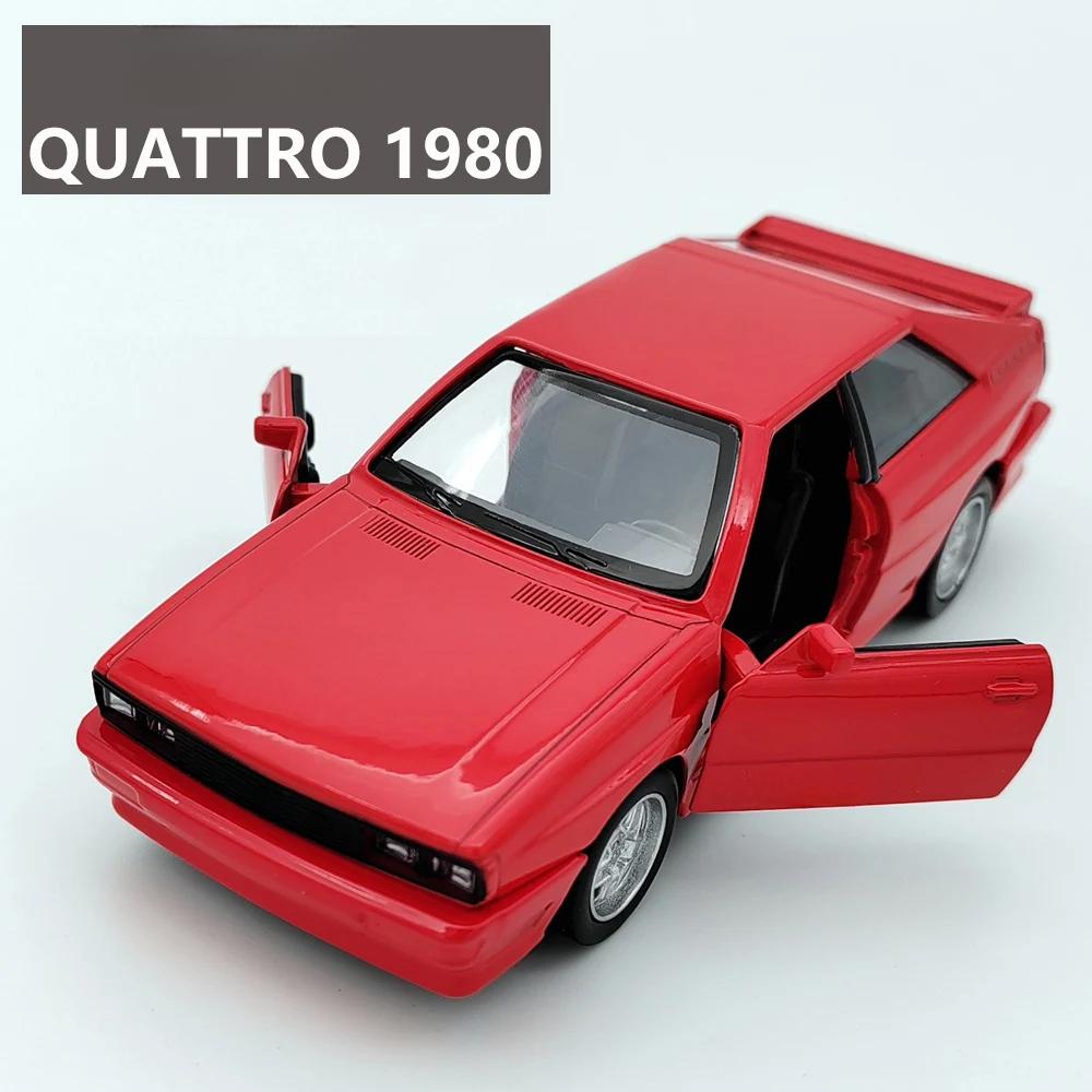 1/36 Scale Quattro 1980 Alloy Car Models Toy Diecasts Vehicles Model Doors Opened Pull Back Sport Car for  Kids Gift