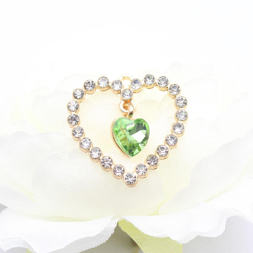 Fashion 5-piece 25 * 25mm heart-shaped alloy pendant accessories DIY clothing hair accessories necklace bracelet pendant