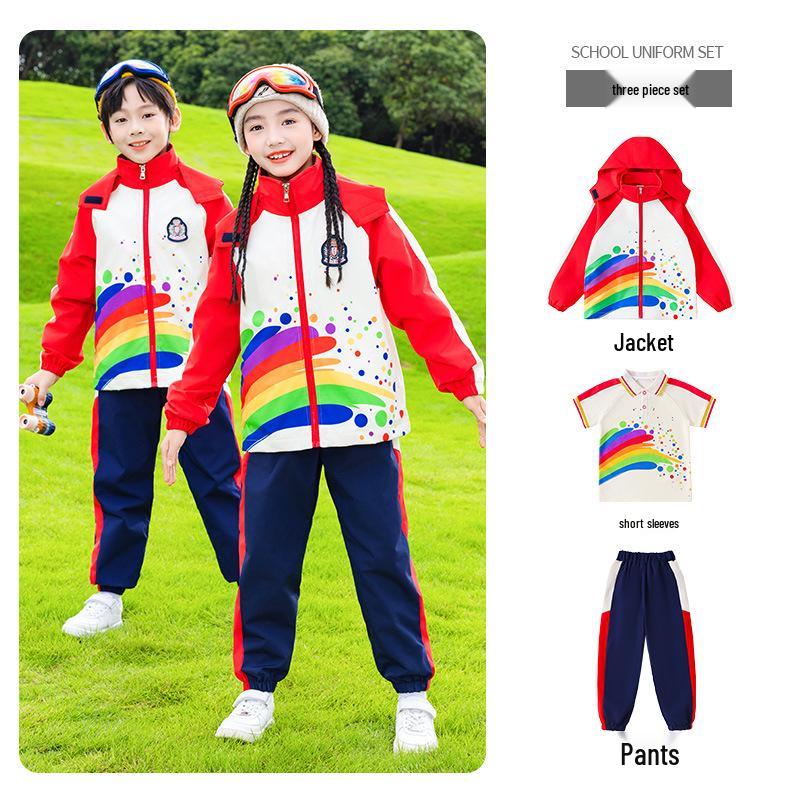 2025 Neuer Stil Buntes Akademisches Kinder Sommer Sportuniform Set