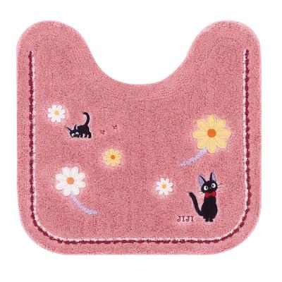 Senko Delivery Service Hana Walk Toilet Mat 58 X 60cm Pink Character Jiji Cat Ghibli 12765 SenkoDesignStudio(S.D.S) Kiki's Approx.