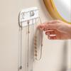 Wall-Mounted Punch-Free Jewelry Hooks: Ring, Earring, Necklace Holder for Home Use with No-Trace Adhesive.