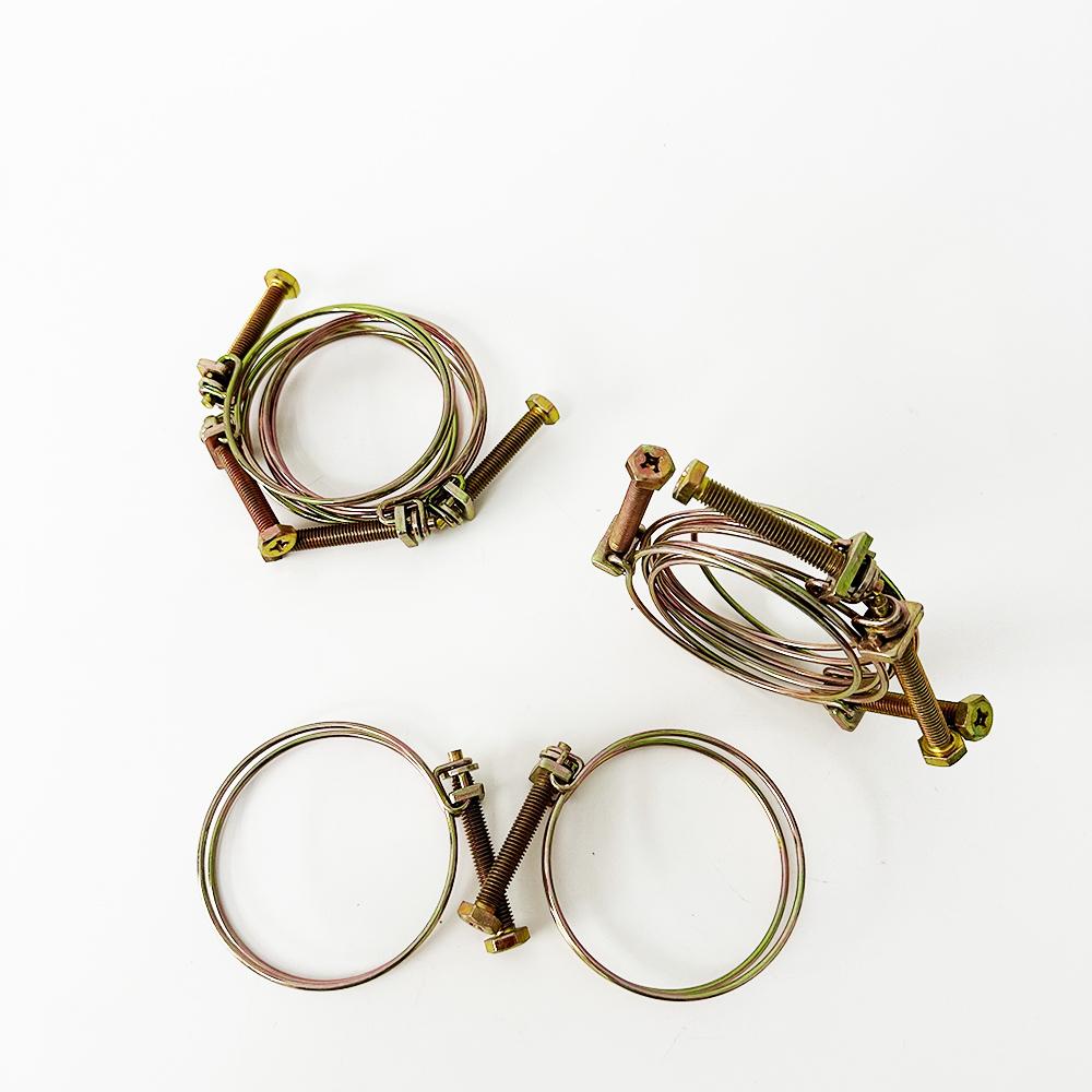 10Pcs Adjustable Pipe Clamp Double Wire HoseClip Plumbing Fastener Hardware Kit Double Wire Hose Clip Plumbing Fastener Hardware