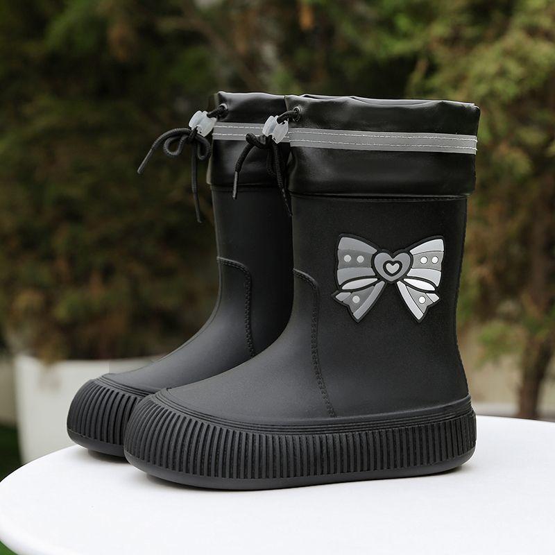 Women's Waterproof Rain Boots 2025 New Style Elastic Mid Calf Water Shoes NonSlip Rubber Boots Outdoor Fashion