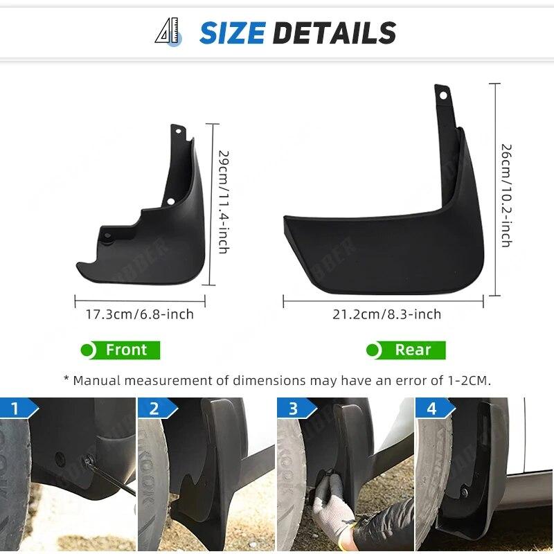 4Pcs Mud Flaps Splash Guards For Toyota Vitz 2003 04 05 06 07 08 09-2023 Front and Rear Mudguards Car Accessories Auto Styline