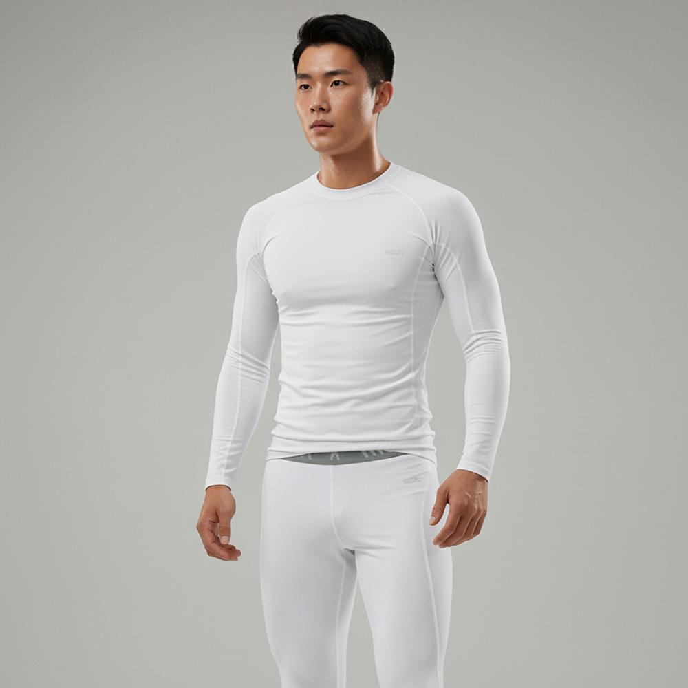 MCNSPORTS 506 Windproof Innerwear Top & Bottom Set White