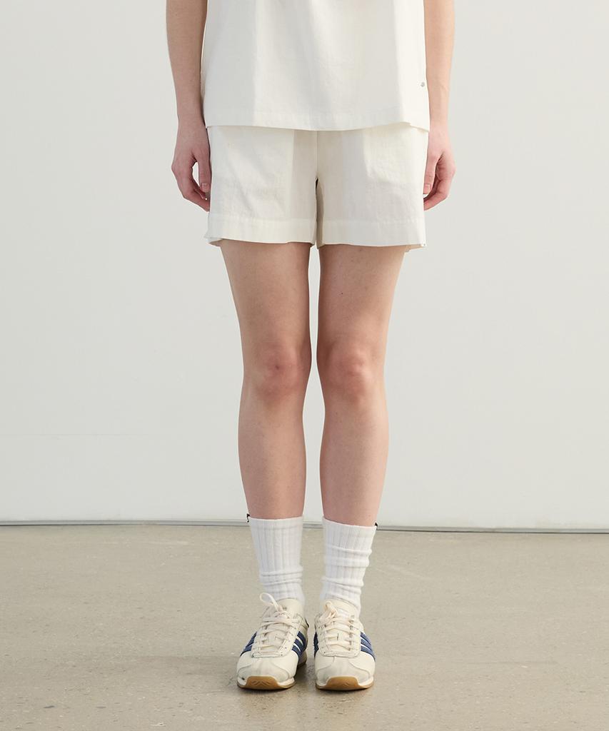 Abam Home Banding Cotton Shorts White