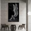 Devil and Angel Canvas Paintings Gray Character Wings Skull Posters and Prints Wall Art Pictures for Living Room Home Decoration No Frame