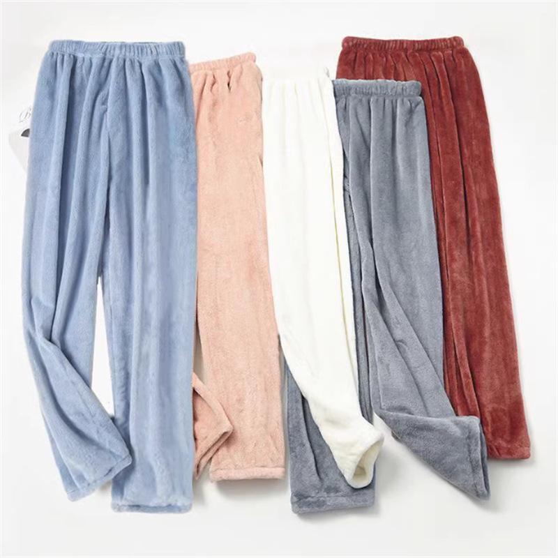 Damen Schlafhose aus Korallenfleece - Warm, locker und bequem für Herbst/Winter