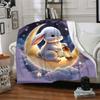 1pc rabbit moon blanket Lightweight Flannel Throw for Sofa Bed Travel Camping Livingroom Office Couch Chair