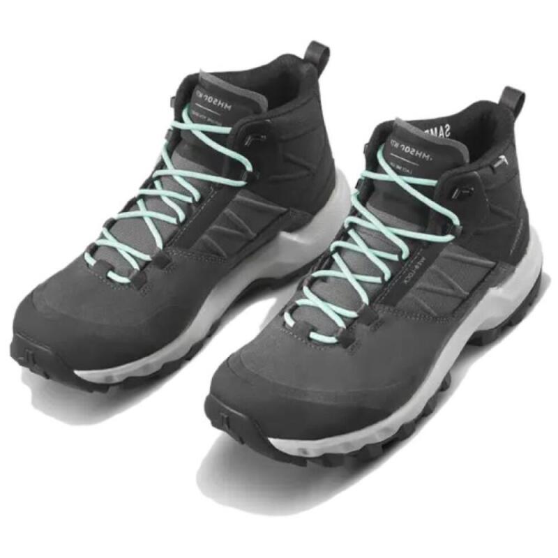 DECATHLON MH500 Comfortable and Versatile Non-Slip and Waterproof Mid-Top Hiking Shoes Women's Black Grey